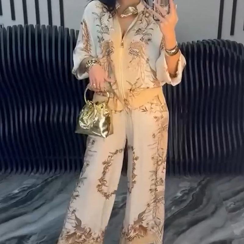 đ„Laatste dag - 50% rabattđ„Dames Elegante Rits Twee-Delige Set