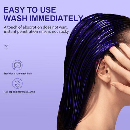 Lila Keratin Hårmask - Bevarar Färg & Neutraliserar Gula Toner För Blont, Silverfärgat, Grått och Slingat Hår