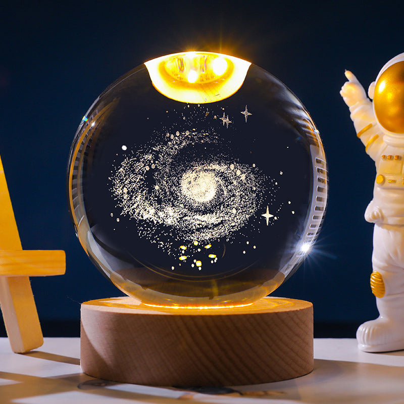 Stjärnklar himmel 3D mikrolandskap kristallkula