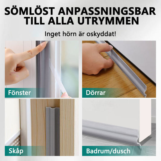 Tätningslist för skjutdörrar och fönster, ljudisolerad självhäftande spalt, vindtät dammtätningslist