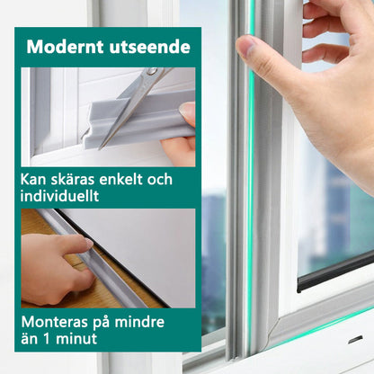 Tätningslist för skjutdörrar och fönster, ljudisolerad självhäftande spalt, vindtät dammtätningslist