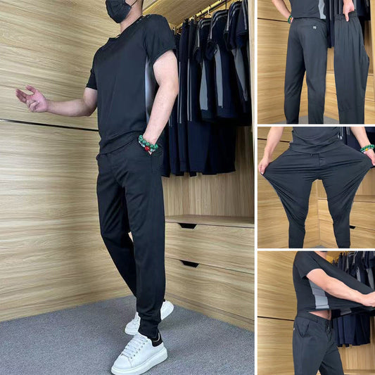 ⏳Beperkte tijd 50% korting💥❄️Heren Casual Sporten Korte Mouwen Lange Broek (2-Delige Set)
