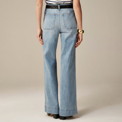 👖Tummy-Control Sailor byxor med vida ben⭐