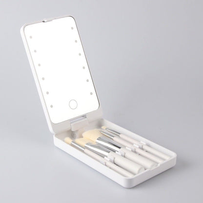 Resesminkborstset med LED-lampa