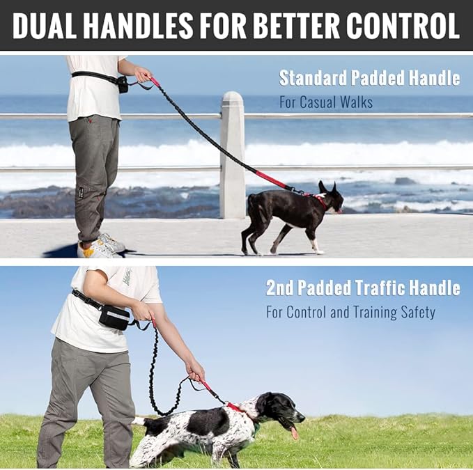 Handsfree Hundkoppel med Praktisk Midjeväska