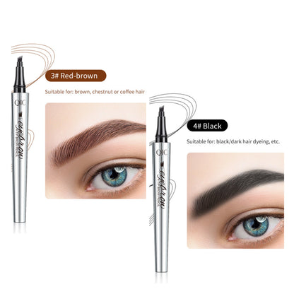 【🔥Köp 1 Få 1 Gratis】3D Vattentät Microblading Ögonbrynspenna 4 Gaffelspets Tatueringspenna