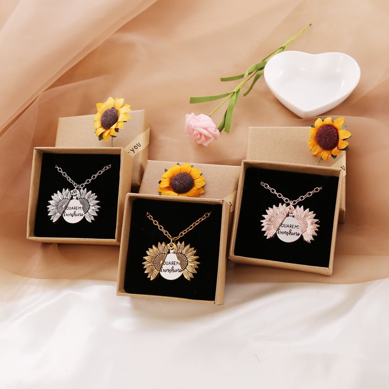 "You Are My Sunshine" Solros Halsband Med Presentask🌻