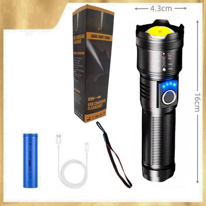 Utdragbar ficklampa med starkt ljus och zoom 🔦✨