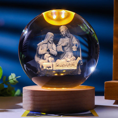 Stjärnklar himmel 3D mikrolandskap kristallkula