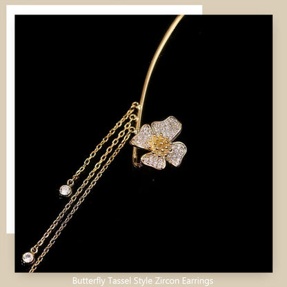 Zirkoniaörhängen i Butterfly Tassel-stil