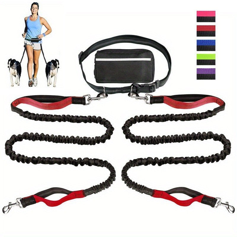Handsfree Hundkoppel med Praktisk Midjeväska