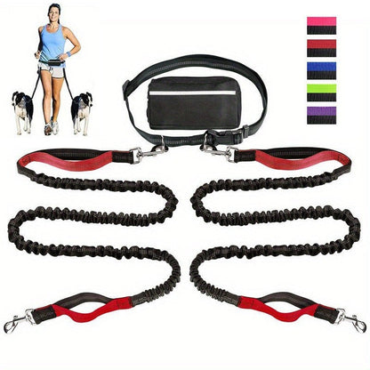 Handsfree Hundkoppel med Praktisk Midjeväska