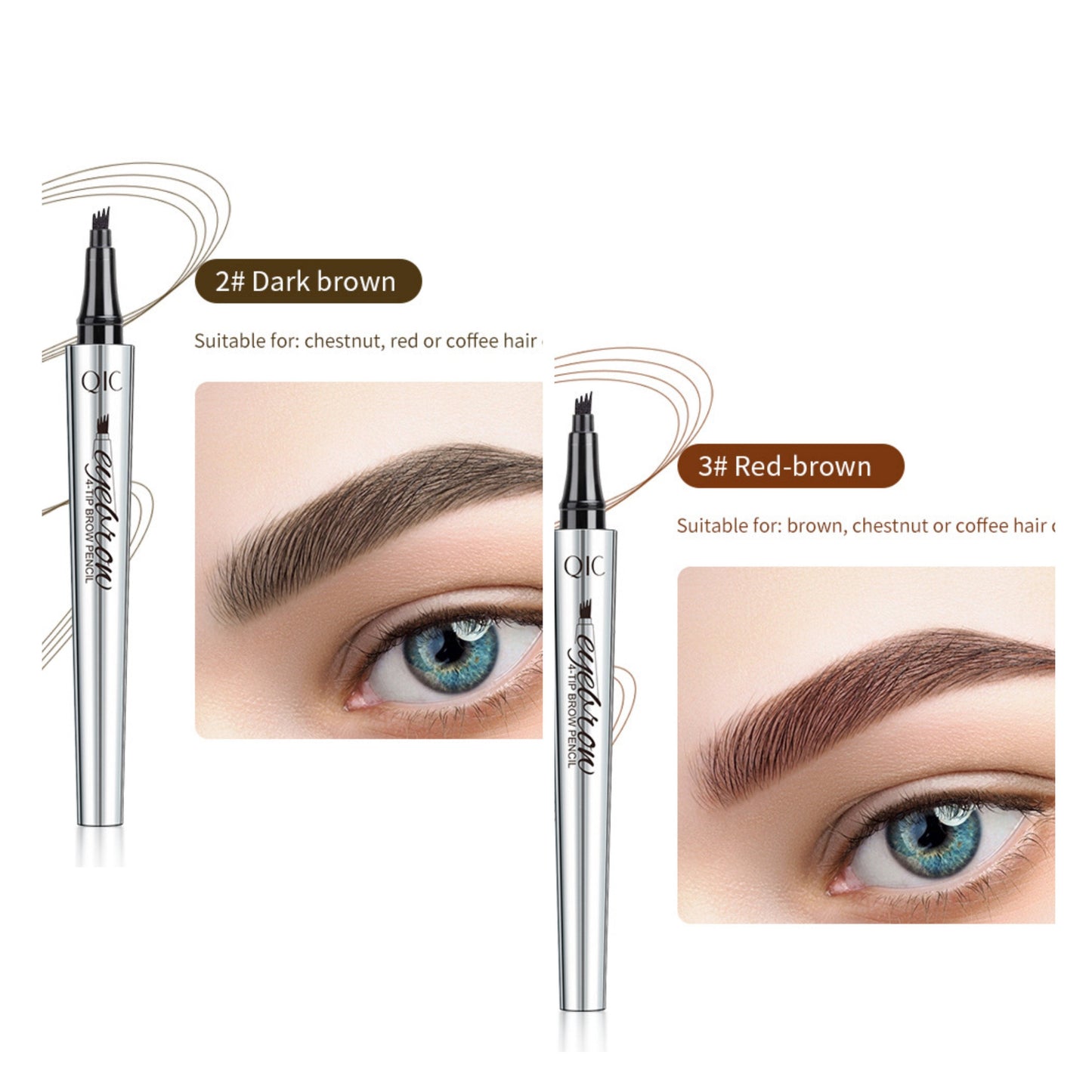 【🔥Köp 1 Få 1 Gratis】3D Vattentät Microblading Ögonbrynspenna 4 Gaffelspets Tatueringspenna