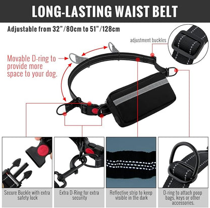 Handsfree Hundkoppel med Praktisk Midjeväska