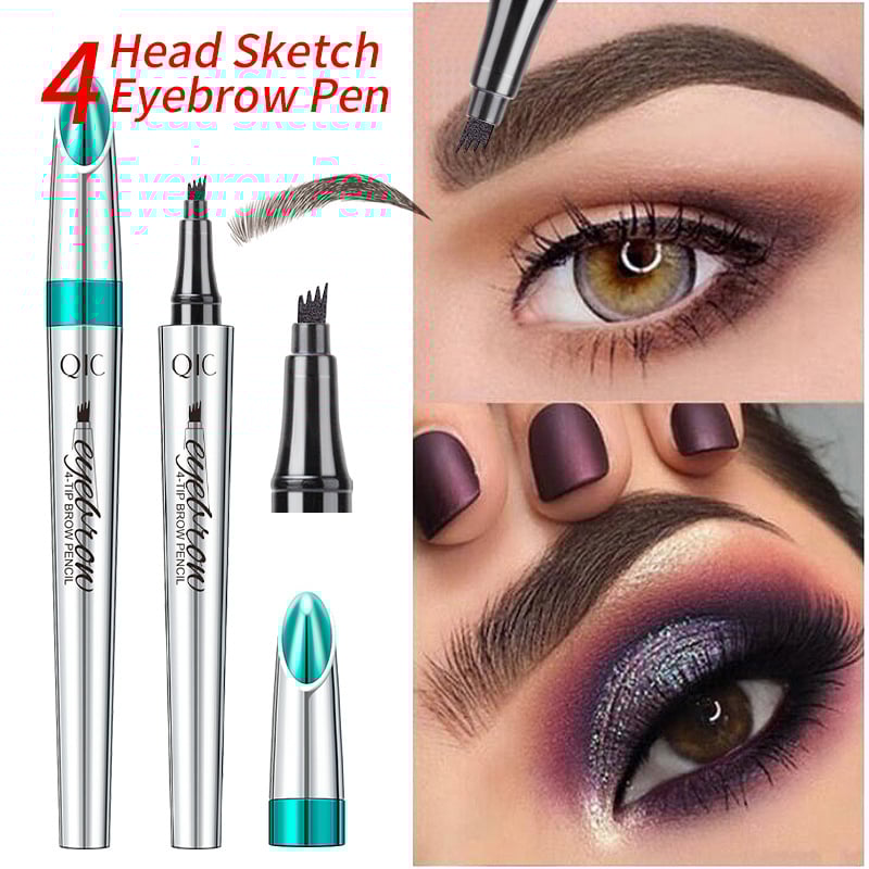 【🔥Köp 1 Få 1 Gratis】3D Vattentät Microblading Ögonbrynspenna 4 Gaffelspets Tatueringspenna