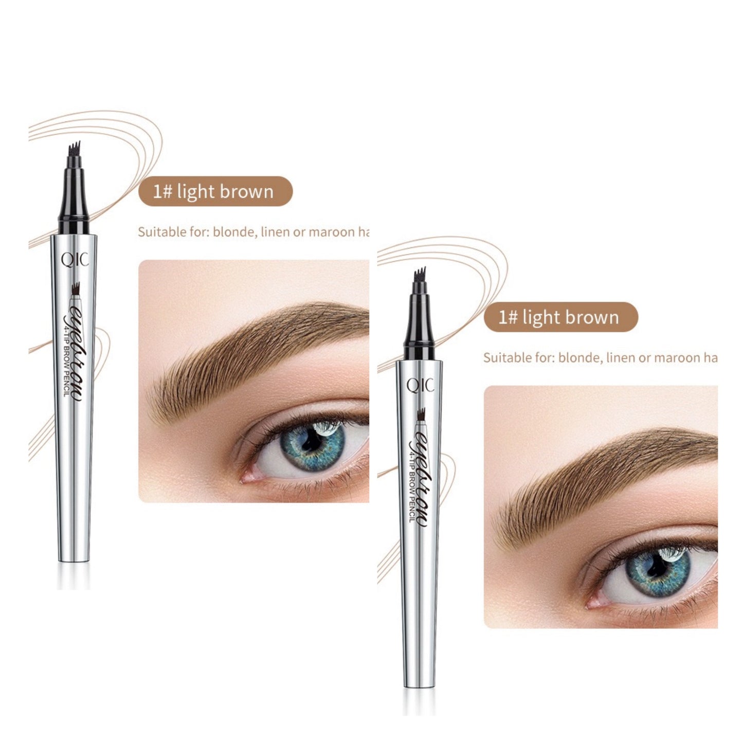 【🔥Köp 1 Få 1 Gratis】3D Vattentät Microblading Ögonbrynspenna 4 Gaffelspets Tatueringspenna
