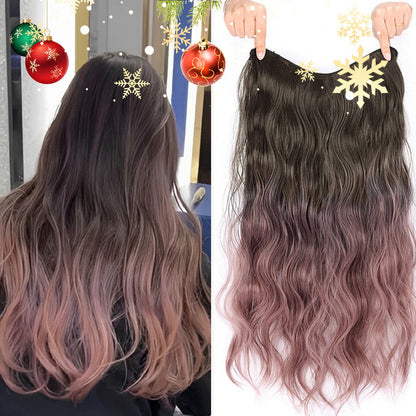 Gradient färg lockigt peruk bit/Gradient color curly wig piece