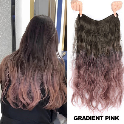 Gradient färg lockigt peruk bit/Gradient color curly wig piece
