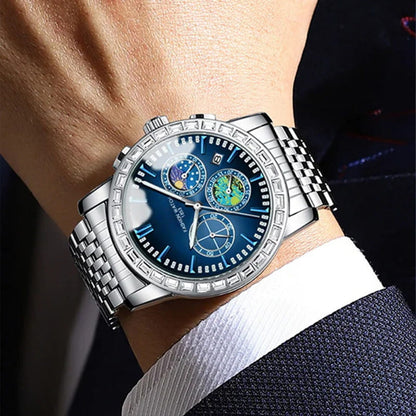 🎁Luxury stål kvarts klocka för män🔥Hot sale🔥