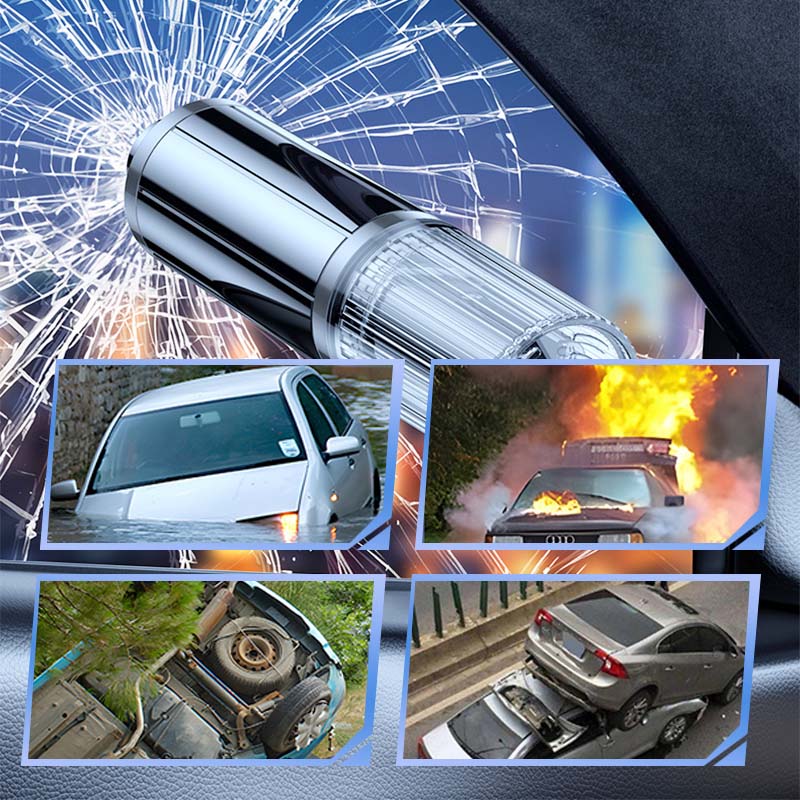 Nöd-Bilfönsterslagare med Bältesskärare