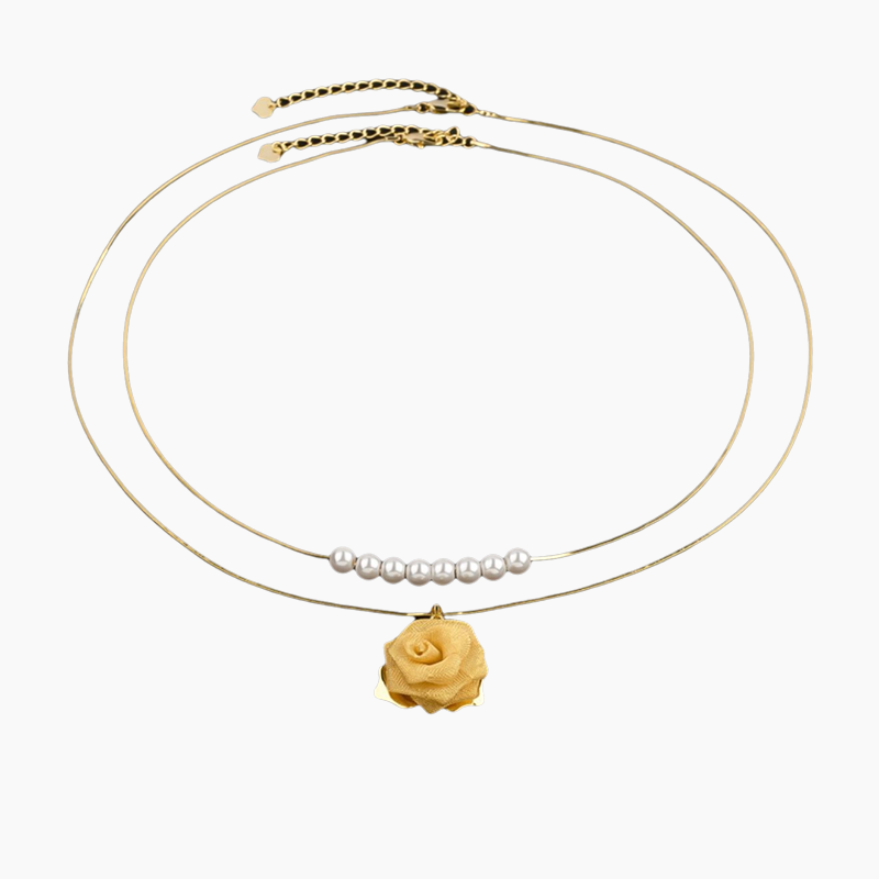 🌹Lätt och lyxigt rosahalsband